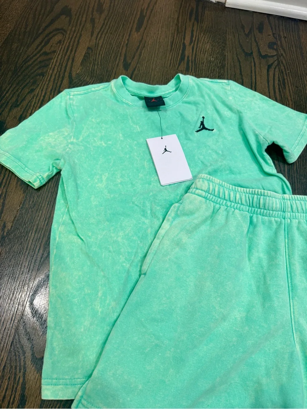 NEW Jordan Acid Wash Green Glow Active Wear Set Outfit Cotton (8)